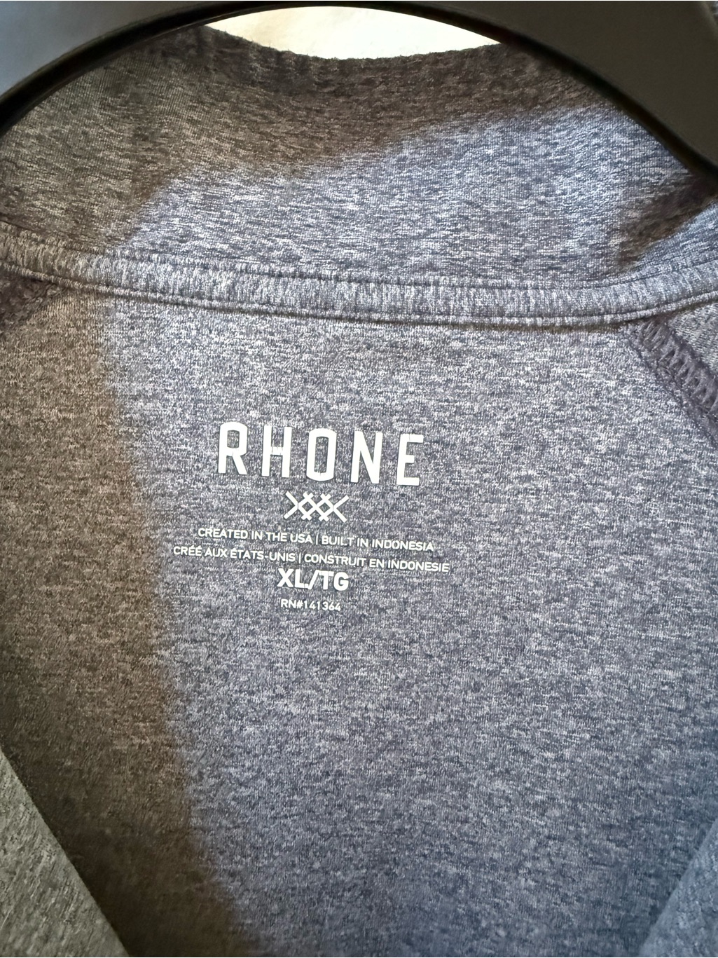 Rhone Reign Midweight 1/4 Zip Pullover In Heather Blue Gray Xl — image 6 of 8